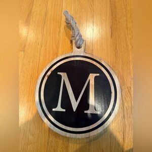 Monogrammed Black and White Wall Hanging letter M